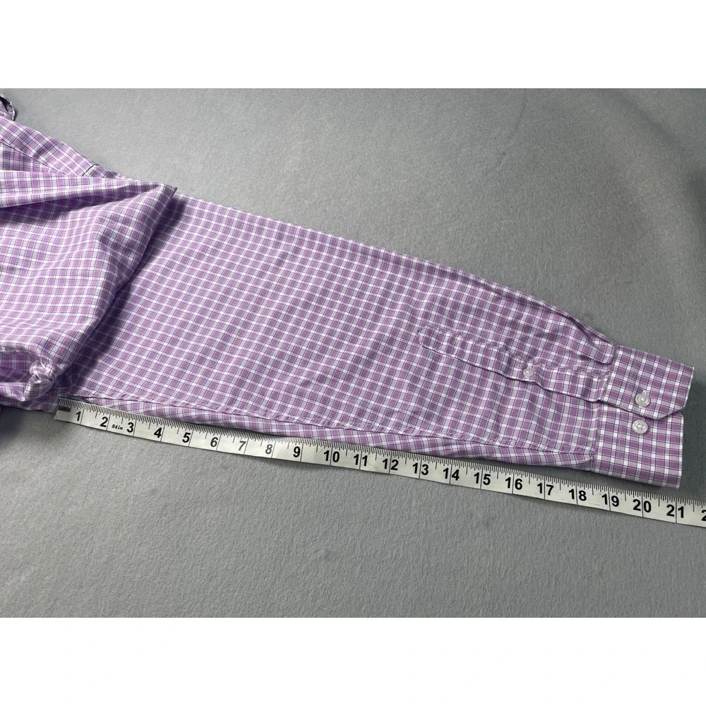 Oak Hill Premium Mens Gingham Non Iron Button Down Shirt 18 36/37 T - Picture 15 of 16